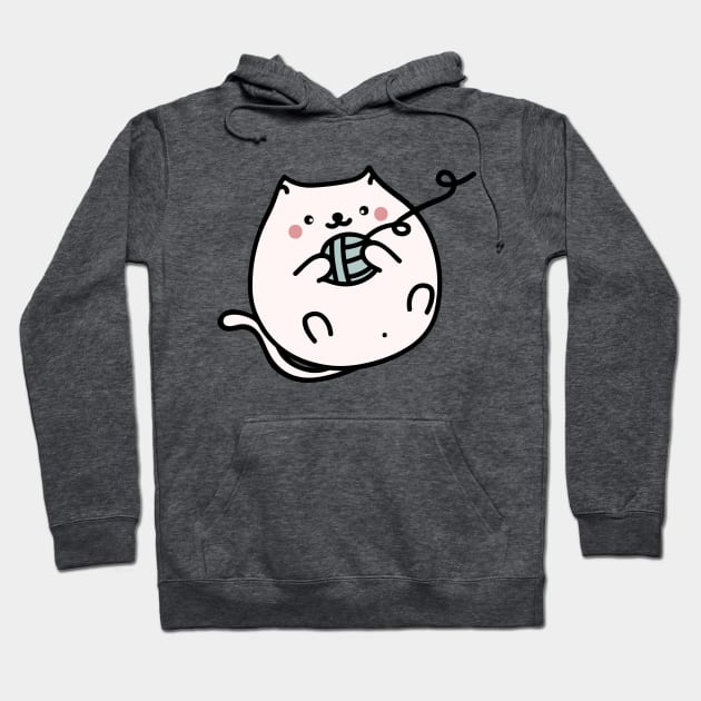 Funny cat playing with a ball of yarn Hoodie by  El-Aal